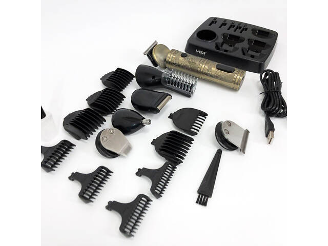 Професійний набір/машинка для стрижки волосся 6 в 1 VGR V-106, бритва триммер для бороди - Фото 14