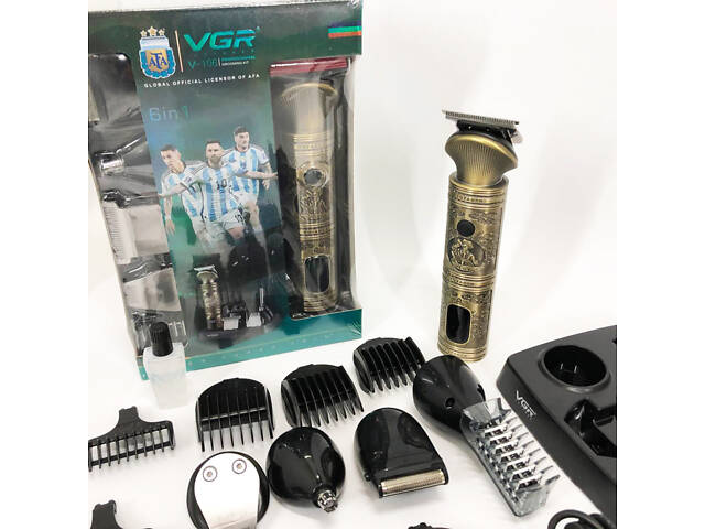 Професійний набір/машинка для стрижки волосся 6 в 1 VGR V-106, бритва триммер для бороди - Фото 20