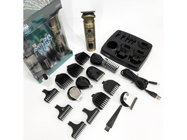 Професійний набір/машинка для стрижки волосся 6 в 1 VGR V-106, бритва триммер для бороди - Фото 21