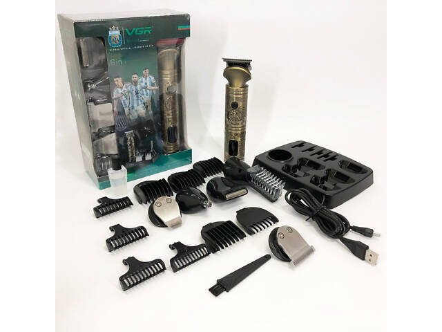 Професійний набір/машинка для стрижки волосся 6 в 1 VGR V-106, бритва триммер для бороди - Фото 22