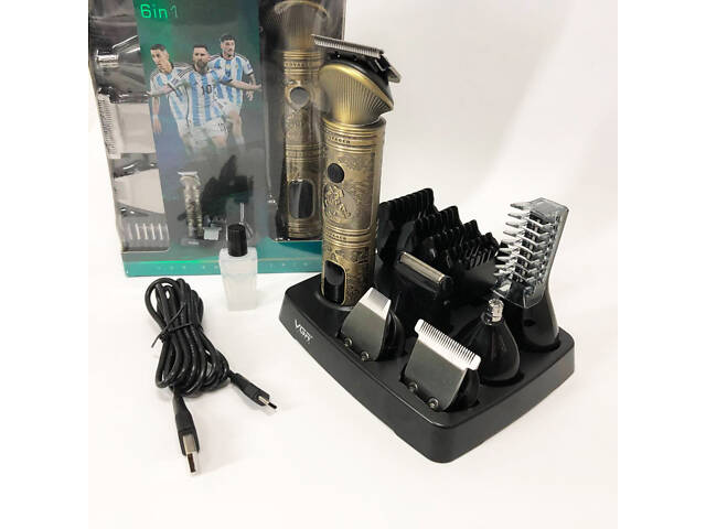 Професійний набір/машинка для стрижки волосся 6 в 1 VGR V-106, бритва триммер для бороди - Фото 26