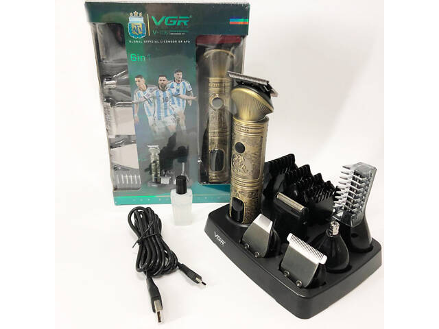 Професійний набір/машинка для стрижки волосся 6 в 1 VGR V-106, бритва триммер для бороди - Фото 27