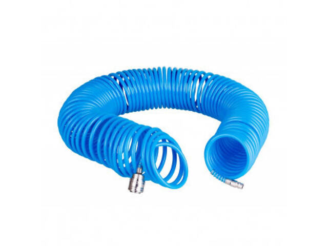Профессиональный спиральный шланг 5х8 мм, 15 м с быстроразъемными соединениями LEX LXAH15M - Фото 2
