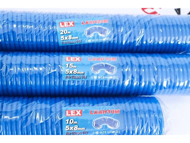 Профессиональный спиральный шланг 5х8 мм, 15 м с быстроразъемными соединениями LEX LXAH15M - Фото 4