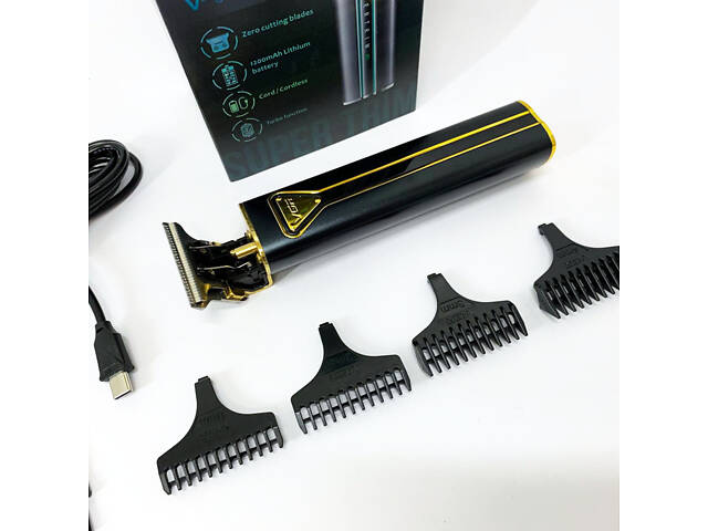 Професійна акумуляторна машинка для стрижки VGR V-009 тример для бороди та вусів. Колір: золотий - Фото 5