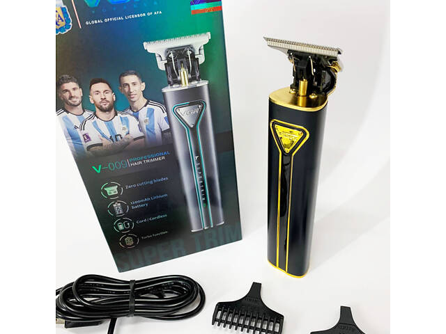 Професійна акумуляторна машинка для стрижки VGR V-009 тример для бороди та вусів. Колір: золотий - Фото 9