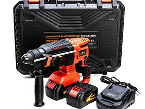 Професійний акумуляторний перфоратор GTM RHC18/26BL: з АКБ 2шт-18V 4Ah,2.5 Дж (2564)