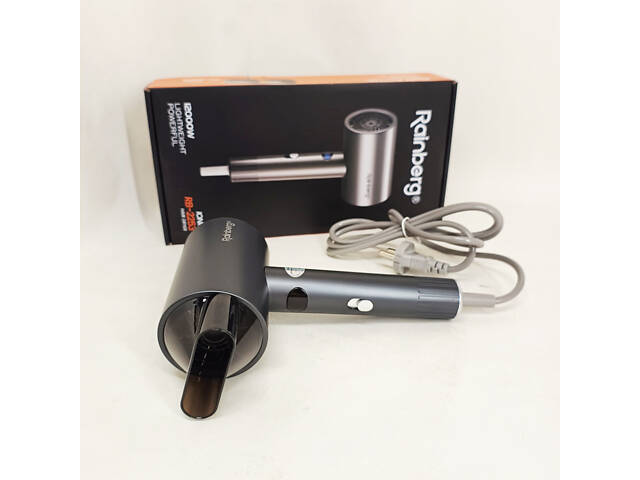 Професійний фен для волосся з іонізацією Rainberg RB-2253 2000Вт Gray - Фото 1