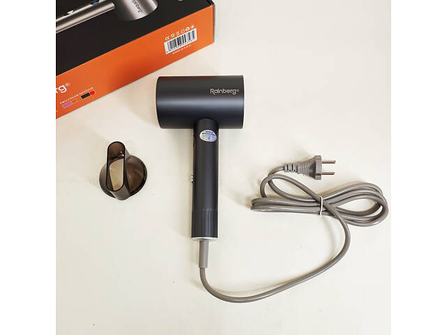 Професійний фен для волосся з іонізацією Rainberg RB-2253 2000Вт Gray - Фото 4