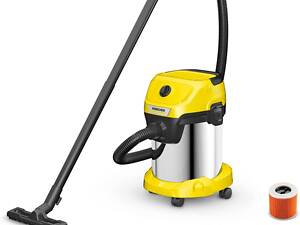 Профессиональный пылесос Karcher wd 3 S Premium inox с контейнером