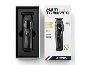 Професійний тример з LED дисплеєм 8000 mAh, 260 хв, DLC фіксоване + рухоме лезо ROZIA S2