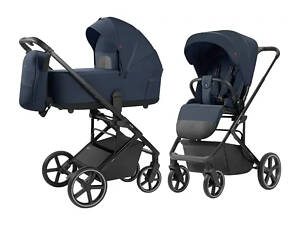 Прогулочная универсальная коляска синяя 2 в 1 Carrello Alfa CRL-6522 Denim Blue