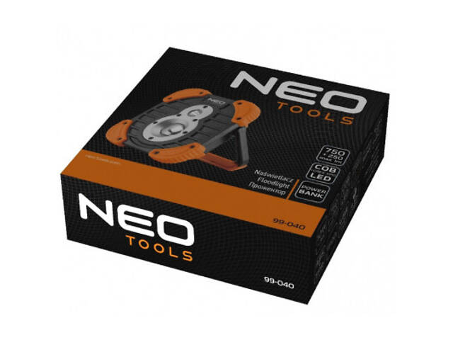 Прожектор Neo Tools акумуляторний, 2600мАг, 3.7 Li-ion, 10 Вт + 3 Вт, 750+ 250 люм (99-040) - Фото 4