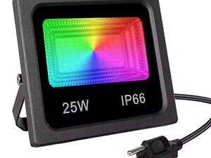 Прожектор с влагозащитой RIAS Smart LED RGB IP66 25W Bluetooth управление с приложения Black