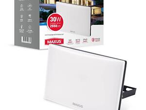 Прожектор светодиодный Maxus FL-03 30W 5000K Черный (1487)