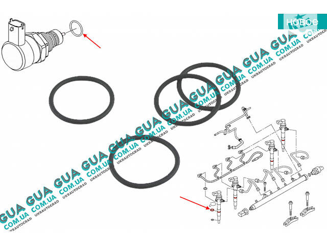 Прокладка / сальник клапана топливной рейки / корпуса форсунки ( уплотнительное кольцо редукционного клапана Common Rail