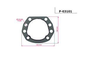 Прокладка ГУР P-03101 DAF CF 01-13; SCANIA P,G,R,T-series 04-17, 4-series 95-08