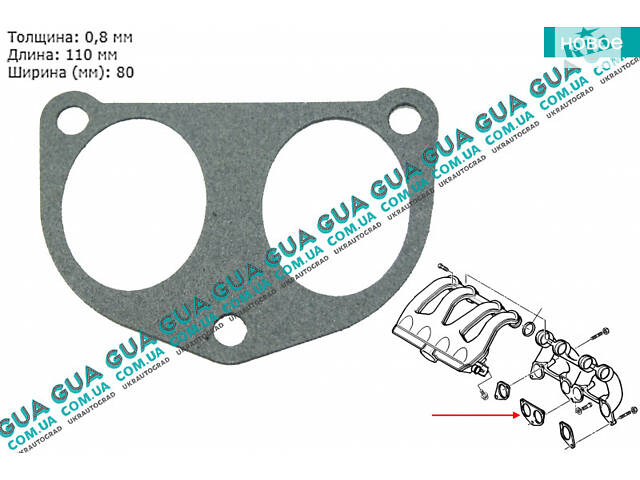 Прокладка впускного коллектора ( 110х80 ) MG3545 Citroen / СИТРОЭН JUMPY 1995-2004 / ДЖАМПИ 1, Citroen / СИТРОЭН JUMPY I