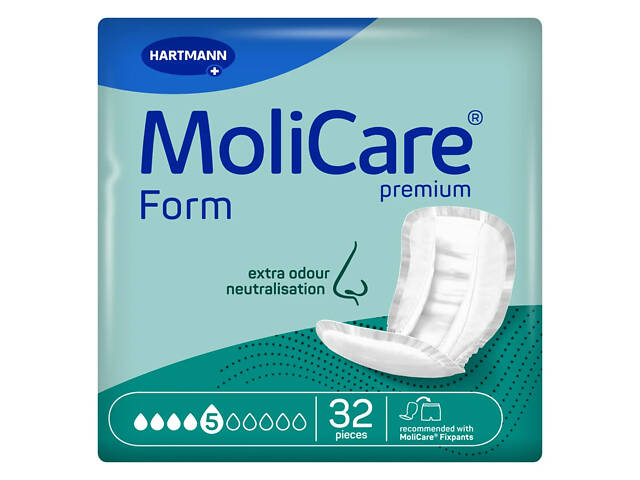 Прокладки анатомічної форми Paul Hartmann MoliCare Premium Form 5 крапель 32 шт. - Фото 2