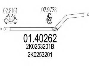 Промежуточная труба выхлопной системы MTS 0140262 на VW CADDY III фургон (2KA, 2KH, 2CA, 2CH)