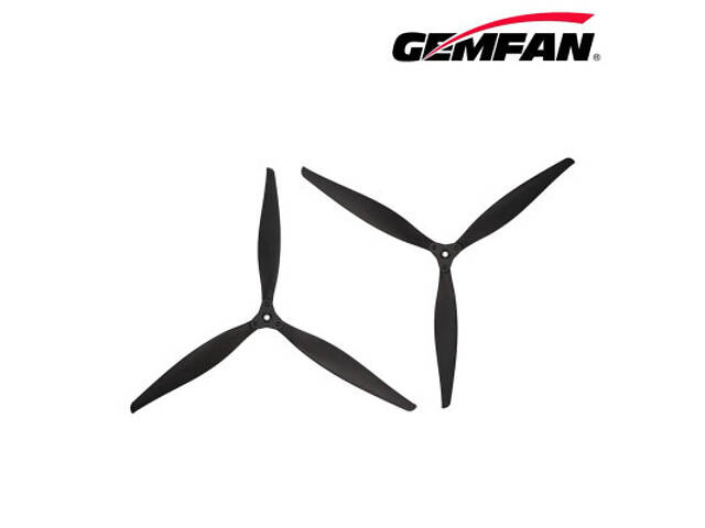 Пропелер для дрона Gemfan F1510 Folding 3 Blade Glass Fiber Nylon - Black 1CW + 1CCW (PMGNF1510-3A2) - Фото 1