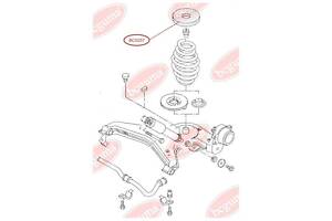 Проставка пружини задньої верхня (посилена пружина) VW TRANSPORTER IV (156х85х20) (BC0257) BCGUMA