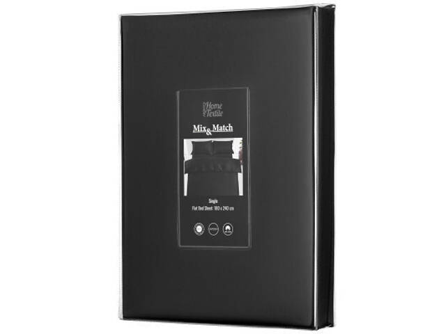Простирадло Ardesto Mix&Match Premium 100% бавовна, сатин чорний 180х240 см (ART1824FSL) - Фото 7