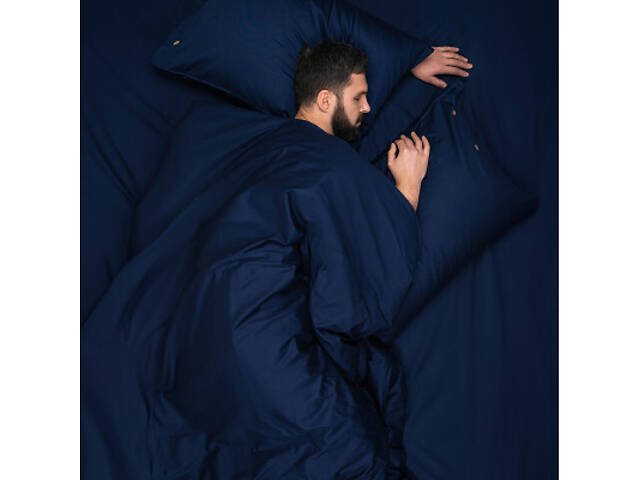 Простирадло Ardesto на гумці Mix&Match, 100% бавовна, сатин синій 160х200+30 см (ART1620FSN) - Фото 2