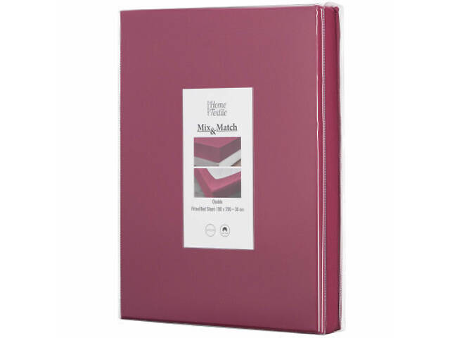 Простирадло Ardesto на гумці Mix&Match, 100% бавовна, сатин бордовий 160х200+30 см (ART1620FSR) - Фото 2