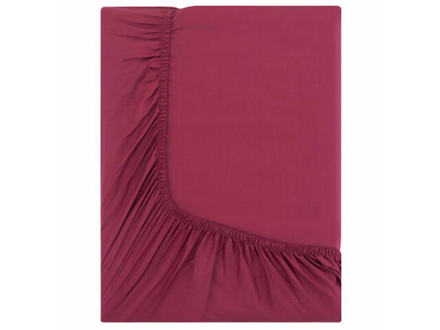 Простирадло Ardesto на гумці Mix&Match, 100% бавовна, сатин бордовий 160х200+30 см (ART1620FSR) - Фото 4