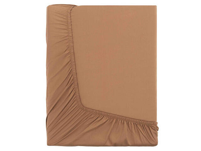Простирадло Ardesto на гумці Mix&Match, 100% бавовна, сатин коричневий 160х200+30 см (ART1620FSH) - Фото 4
