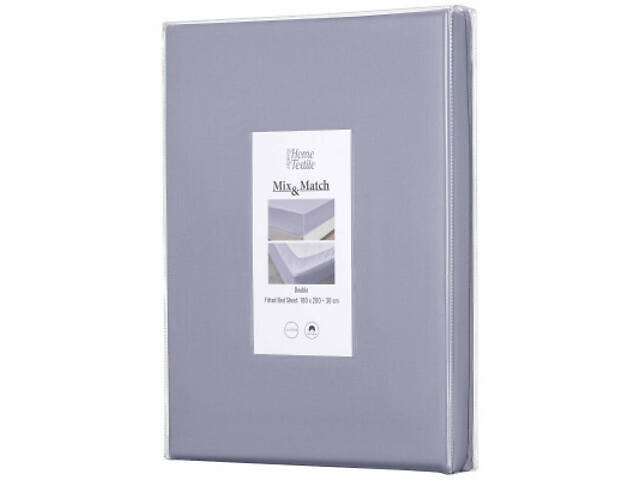 Простирадло Ardesto на гумці Mix&Match, 100% бавовна, сатин сірий 180х200+30 см (ART1820FSF) - Фото 2