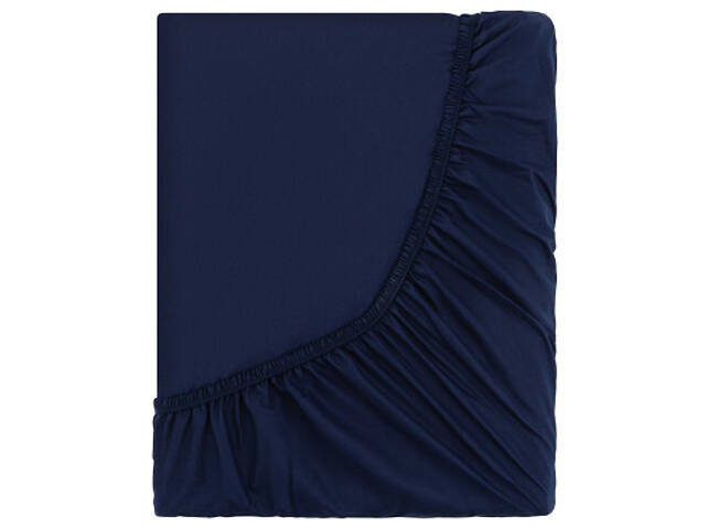 Простирадло Ardesto на гумці Mix&Match, 100% бавовна, сатин синій 160х200+30 см (ART1620FSN) - Фото 6