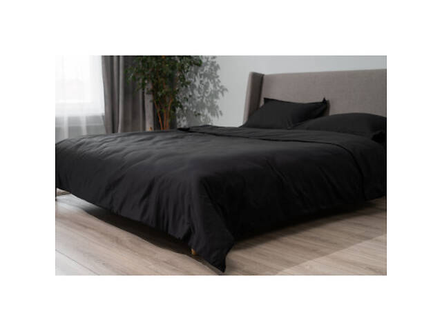 Простирадло Ardesto на гумці Mix&Match Premium, 100% бавовна, сатин чорний 180х200+30 см (ART1820FSL) - Фото 2