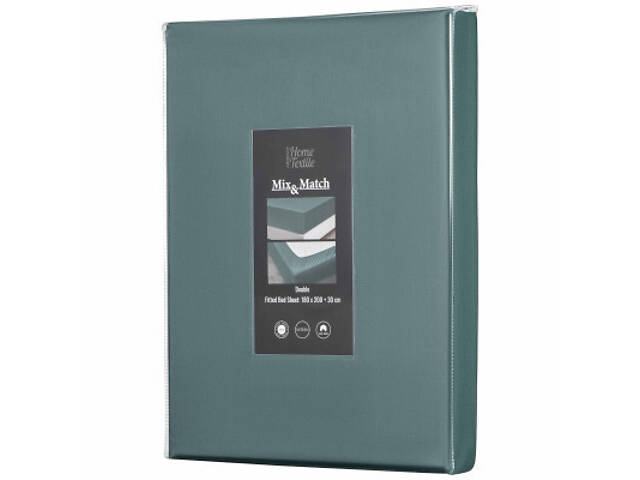 Простирадло Ardesto на гумці Mix&Match Premium, 100% бавовна, сатин зелений 180х200+30 см (ART1820FSE) - Фото 5