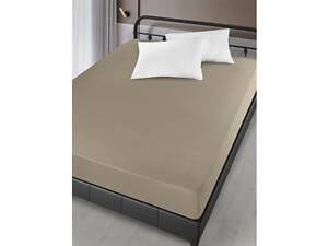 Простирадло на резинці Arya Сатин London AR-A107299-light-brown 160х200х30 см світло-коричневий