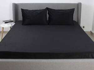 Простирадло на резинці двоспальне ТЕП VELOUR 2-04756_34657 160х200 см чорна