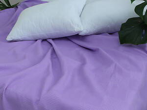 Простынь-покрывало пике 160х235 см. Клетка сиреневая