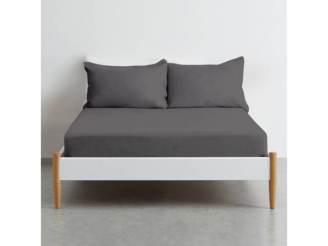 Простирадло односпальне COSAS SMOKY CS1 Ранфорс 155х240 см сірий - Фото 3