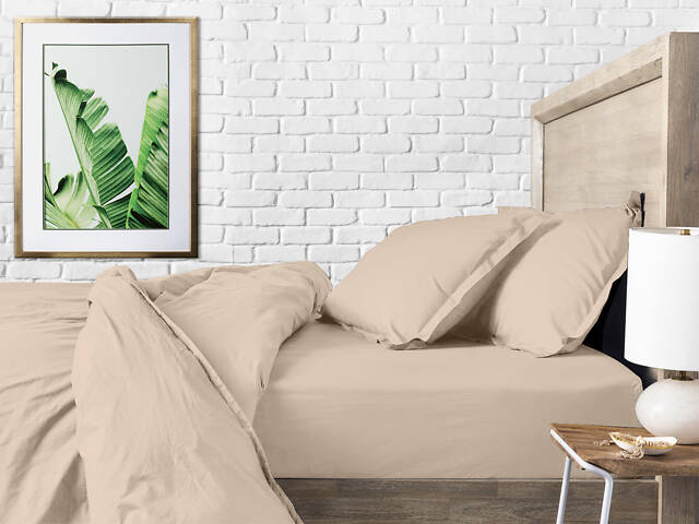 Простирадло односпальне COSAS MAGNOLIA Ранфорс 155х240 см бежеве - Фото 3