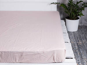 Простынь на резинке Ecotton 90х200 см однотонная кремовая Парфе