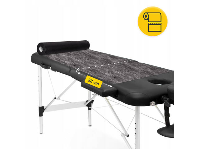 Простирадло одноразове 4FIZJO 50 м x 60 см в рулоні 18 г/м² Black (P-5905973406826) - Фото 3