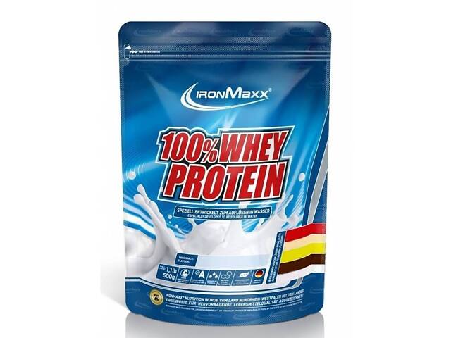 Протеин IronMaxx 100% Whey Protein пакет 500 г Клубника (1091-815 124) - Фото 1
