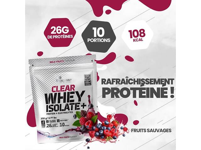 Протеїн Olimp Clear Whey Isolate+ 350 g, дикі фрукти - Фото 3