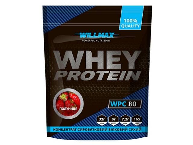 Протеин Willmax Whey Protein 80 920 г 23 servings Strawberry - Фото 1