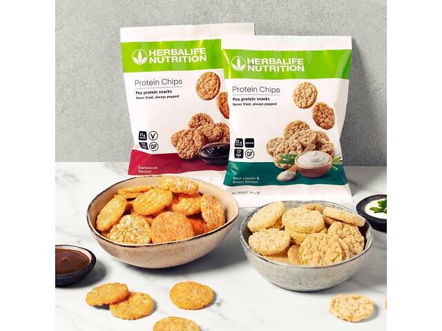 Протеиновые Чипсы со вкусом Сметаны и Лука, Протеиновые снеки Гербалайф Herbalife - Фото 2