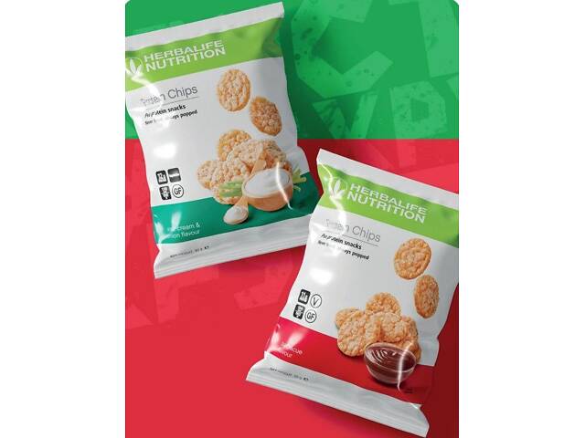 Протеиновые Чипсы со вкусом Сметаны и Лука, Протеиновые снеки Гербалайф Herbalife - Фото 3