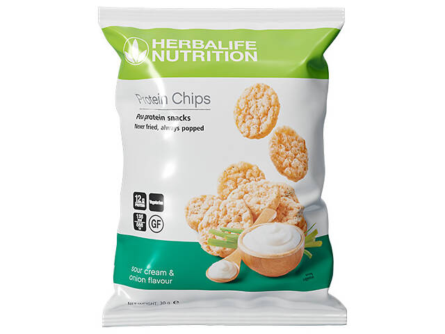 Протеиновые Чипсы со вкусом Сметаны и Лука, Протеиновые снеки Гербалайф Herbalife - Фото 1