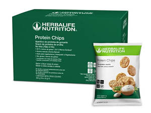 Протеиновые Чипсы со вкусом Сметаны и Цибули, БОЛЬШАЯ КОРОБКА 300гр,Протеиновые снеки Гербалайф Herbalife