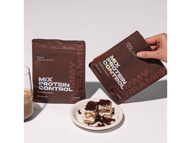 Протеиновый коктейль для контроля или увеличения веса Choice PRO HEALTHY Mix Protein Control Yummy Тирамису 145 г (99101 - Фото 3